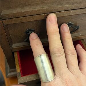 Wide Silver Plated Statement Spoon Ring